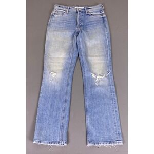 MOTHER The Dazzler Shift Jeans Size 23 High Rise Straight Leg Jeans Stone Blue